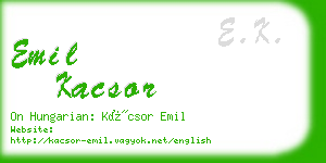 emil kacsor business card